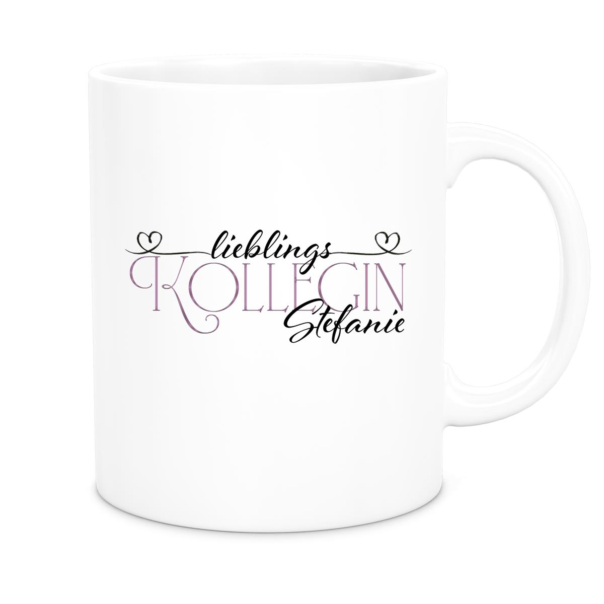 Tasse Wunschname Lieblings-Kollegin 1 personalisiert Keramik Becher versch. Farben