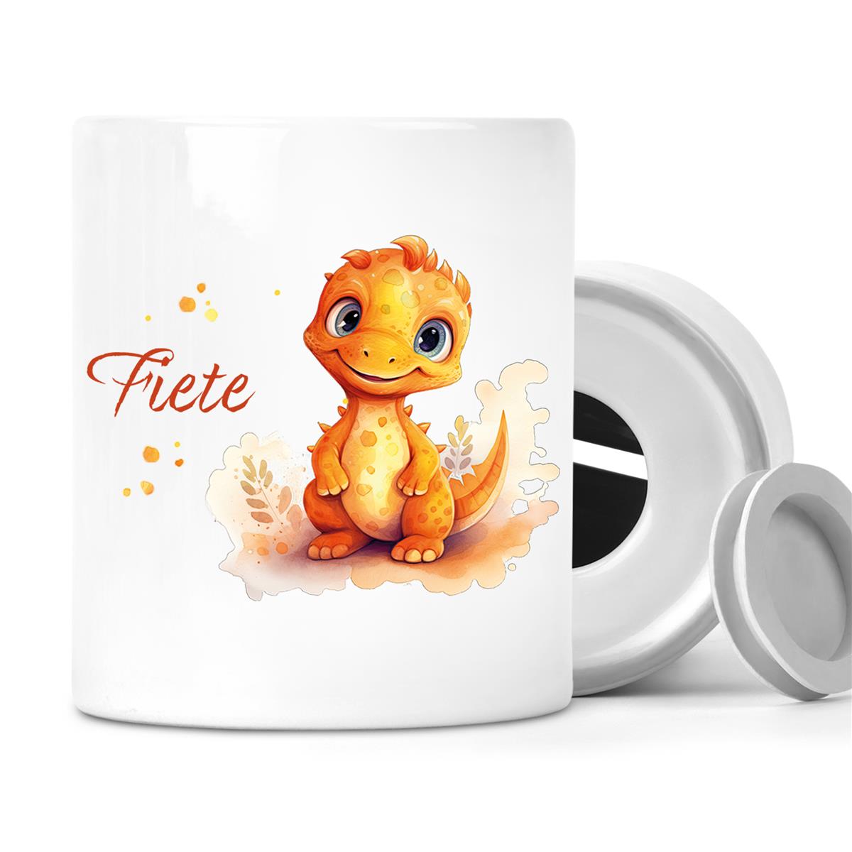 Spardose mit Wunschname Dino #10 personalisiert