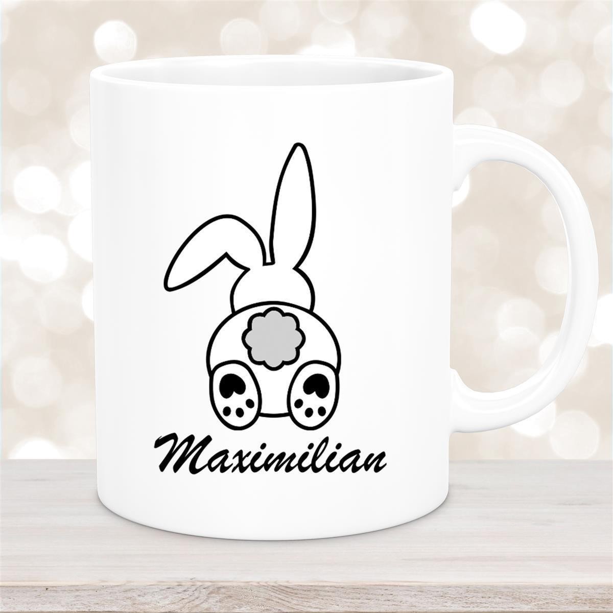 Tasse Ostern - Hase #4 Wunschnamen personalisiert Keramik Weiß
