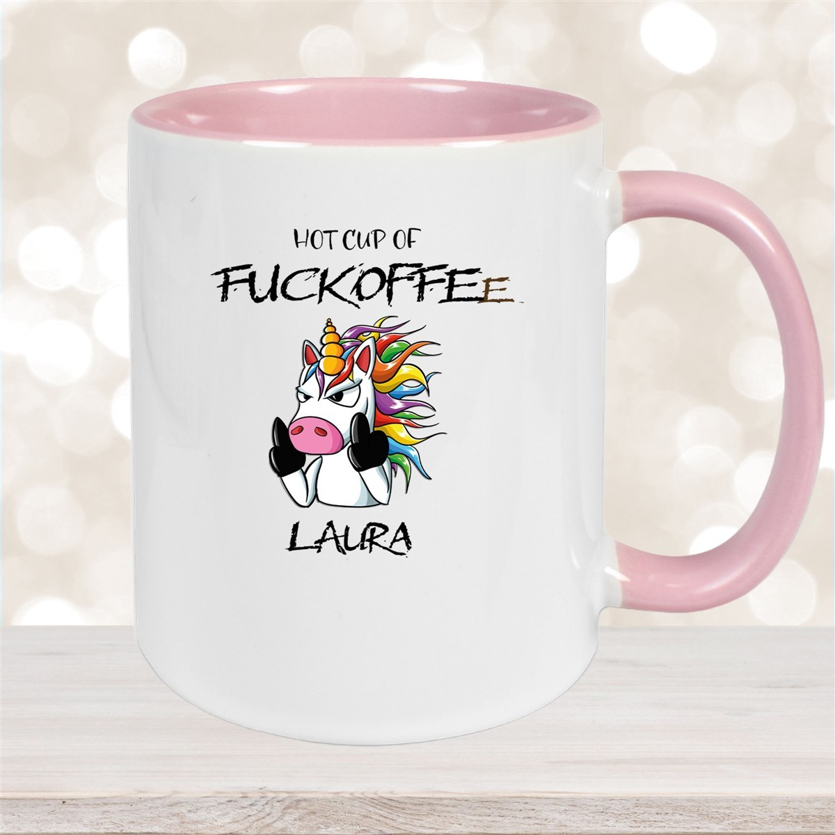 Tasse Einhorn #9 Wunschname Keramik Kinderbecher personalisiert Altrosa