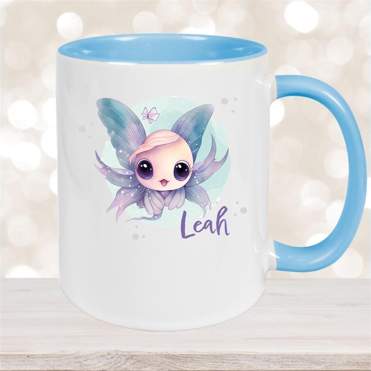 Tasse Wunschname Meerestiere-Fisch 1 Keramik Kinderbecher versch. Farben