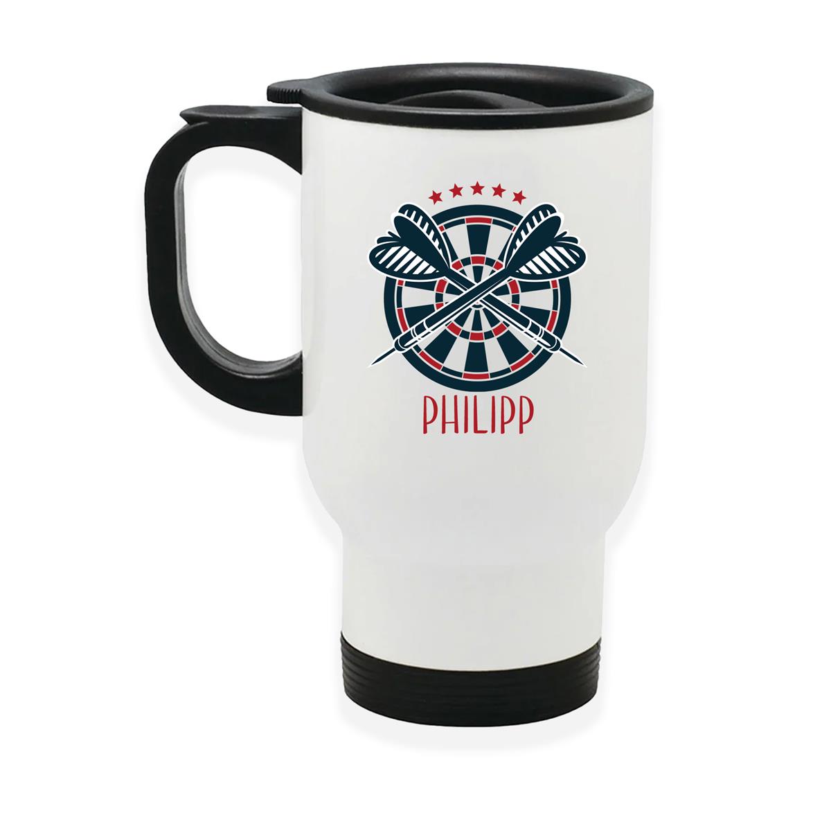 Edelstahl-Thermobecher mit Deckel Dart #01 weiß