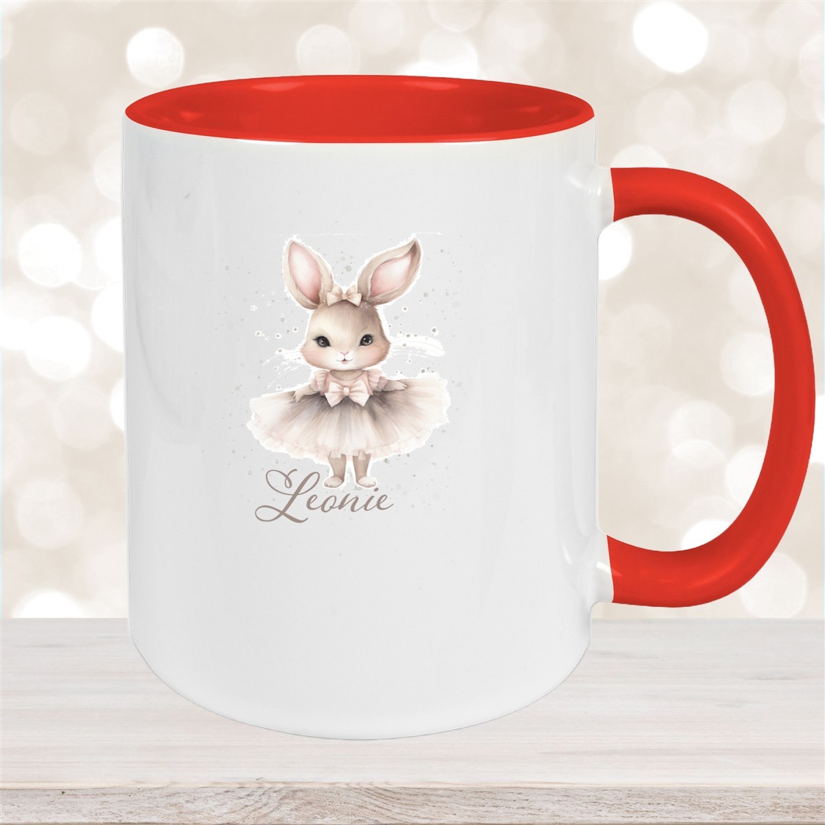Tasse Ostern - Hase #8 Wunschnamen Keramik personalisiert Rot