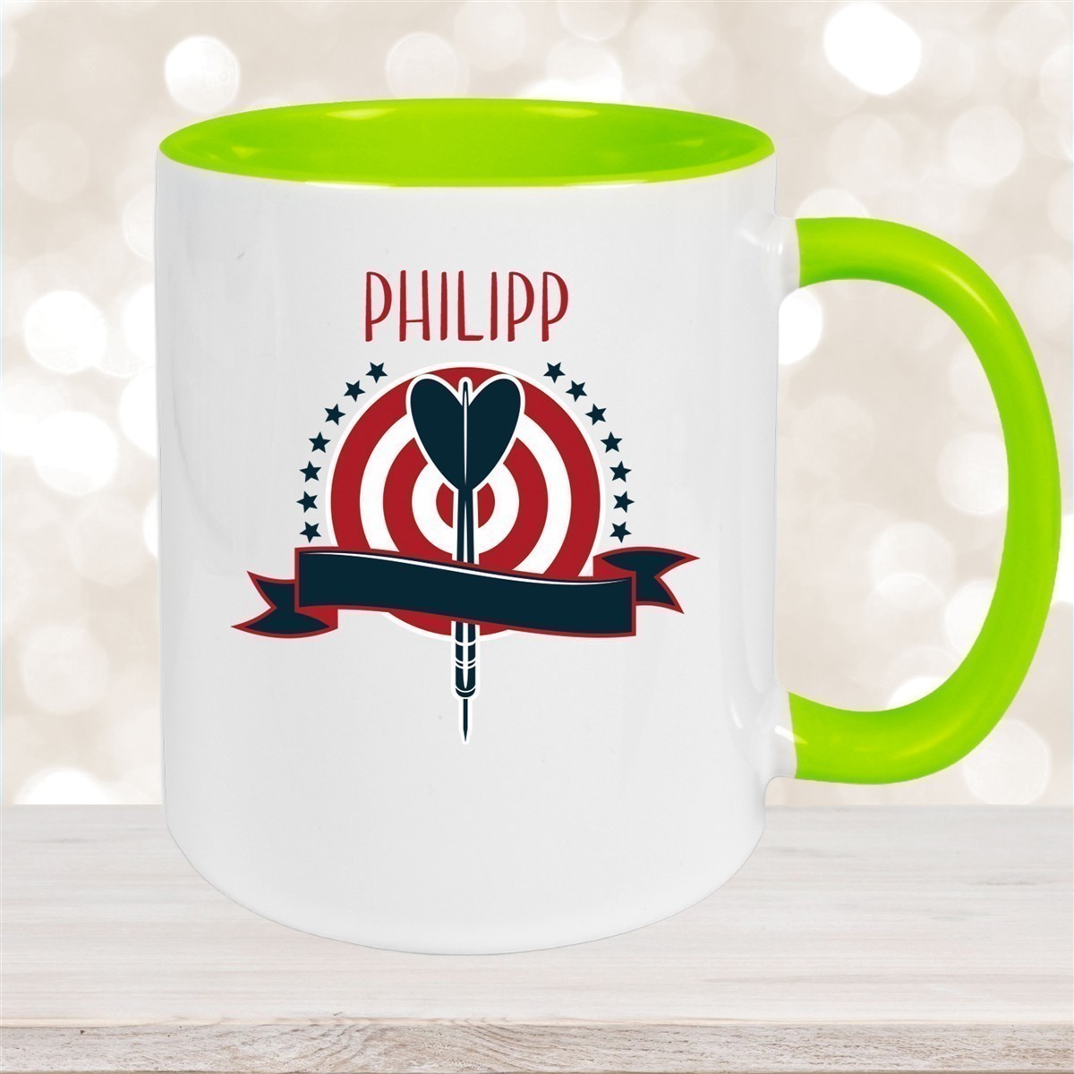 Tasse Dart #4 Wunschname Keramik Kinderbecher personalisiert versch. Farben