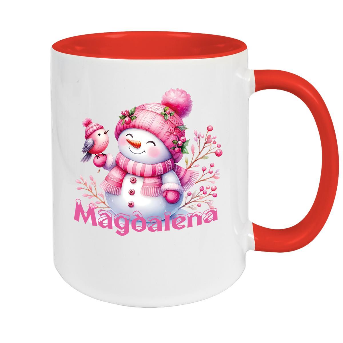 Tasse Wunschname Weihnachten Schneemann 1 Keramik Kinderbecher versch. Farben