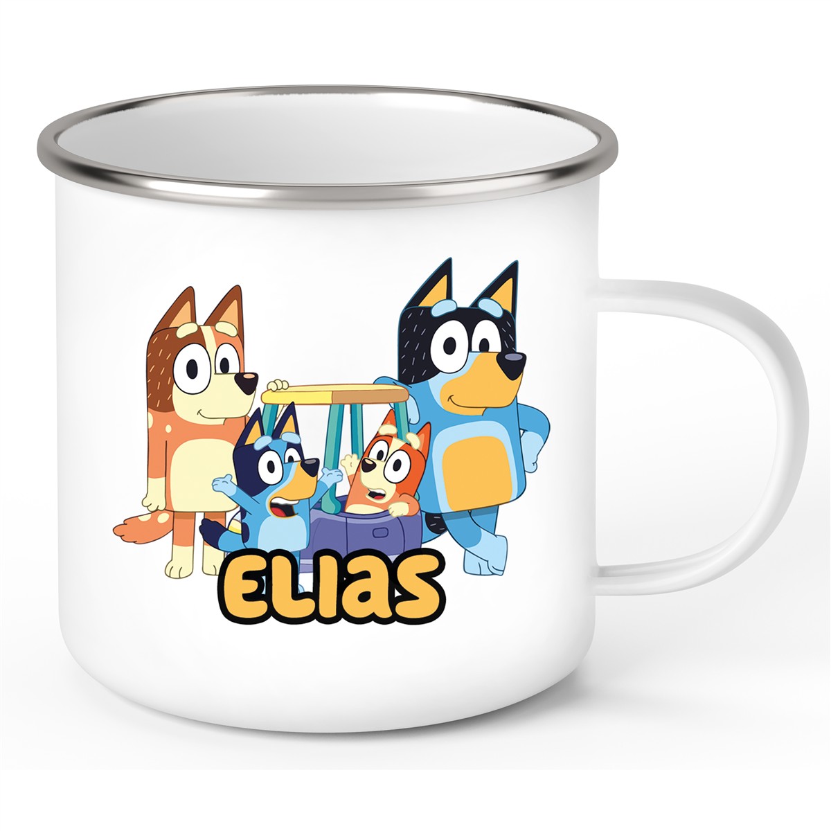 Tasse Bluey #2 Wunschname Emaille Kinderbecher personalisiert