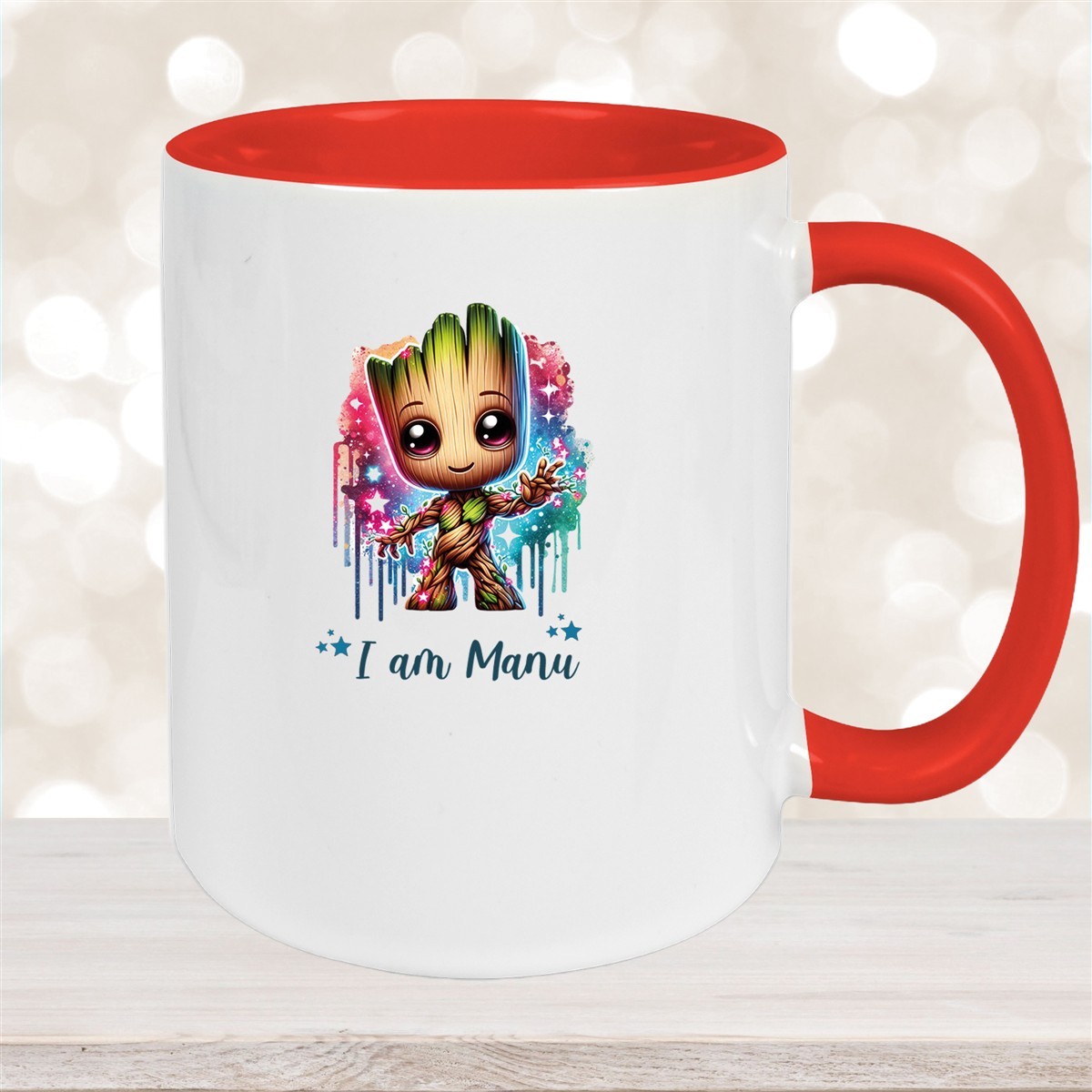Tasse Wunschname Baby-Groot #5 Keramik Kinderbecher personalisiert Rot