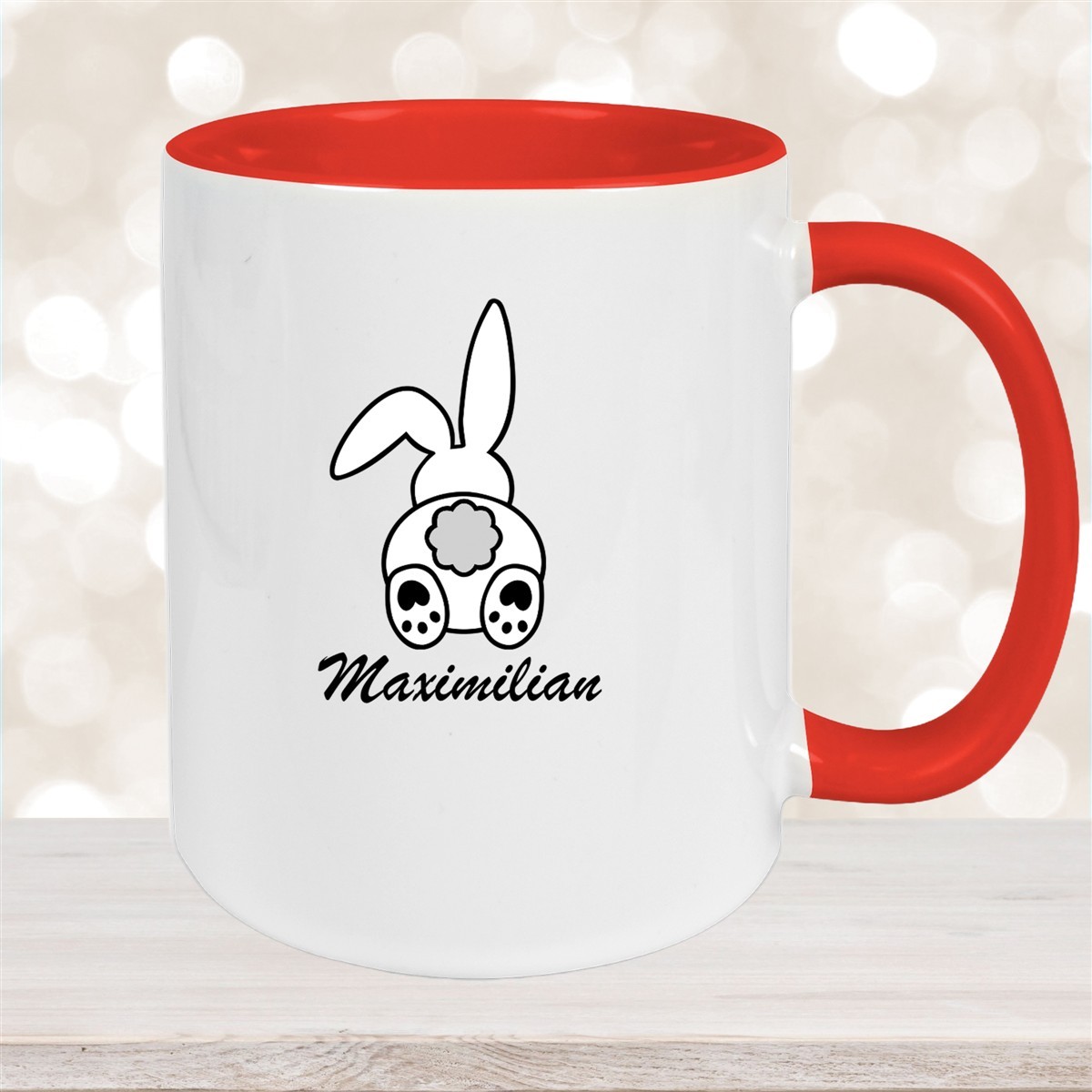 Tasse Ostern - Hase #4 Wunschnamen Keramik personalisiert Rot