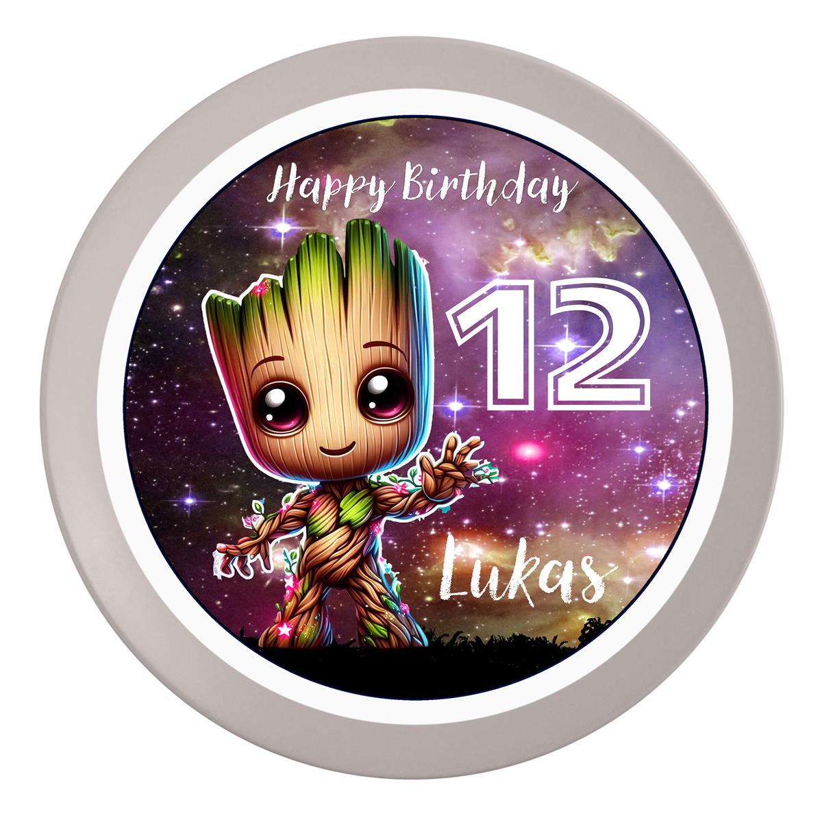 Tortenaufleger Geburtstag Baby-Groot #1 Name & Zahl (20cm)