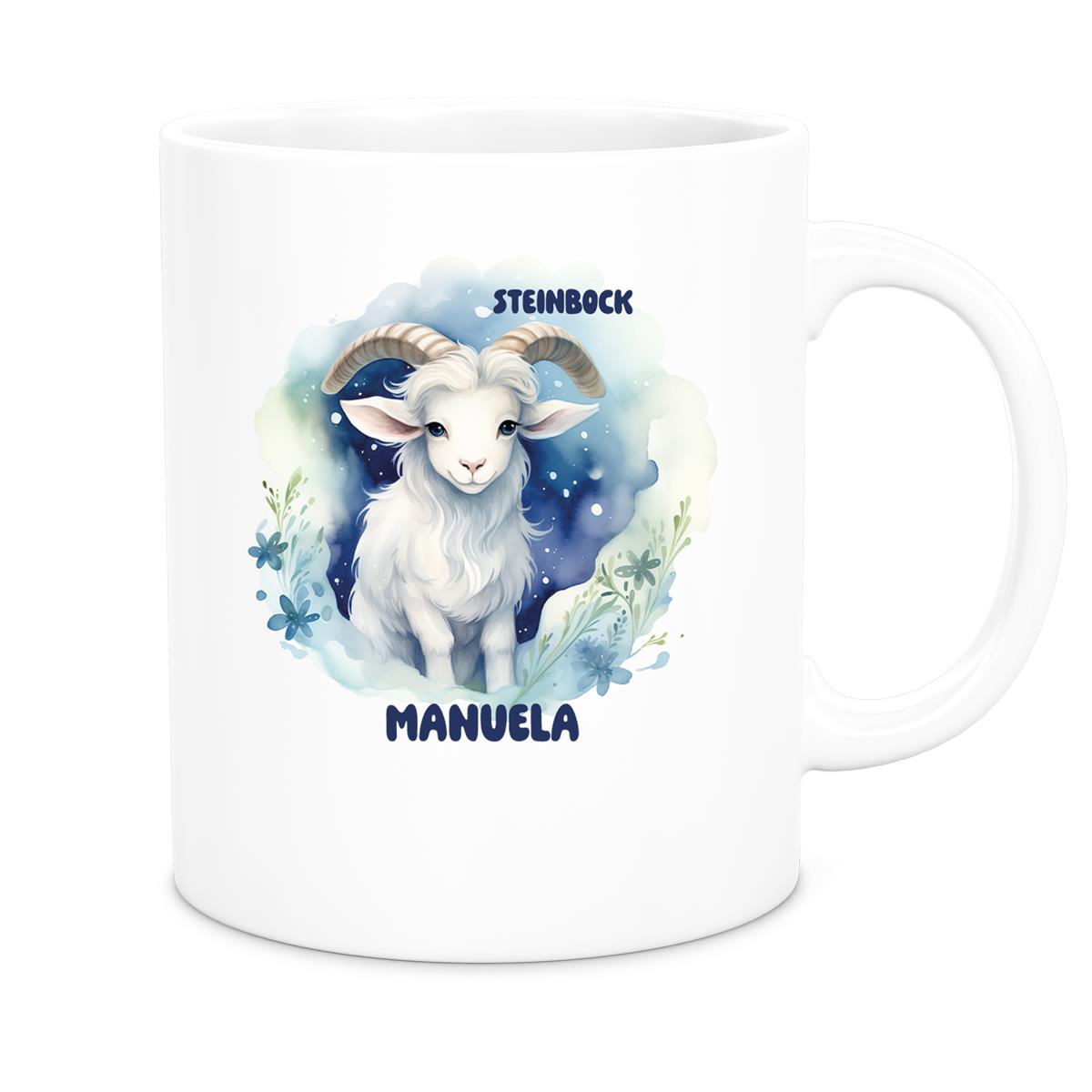 Tasse Sternzeichen Kinder Steinbock 1 Wunschname Keramik Kinderbecher personalisiert versch. Farben