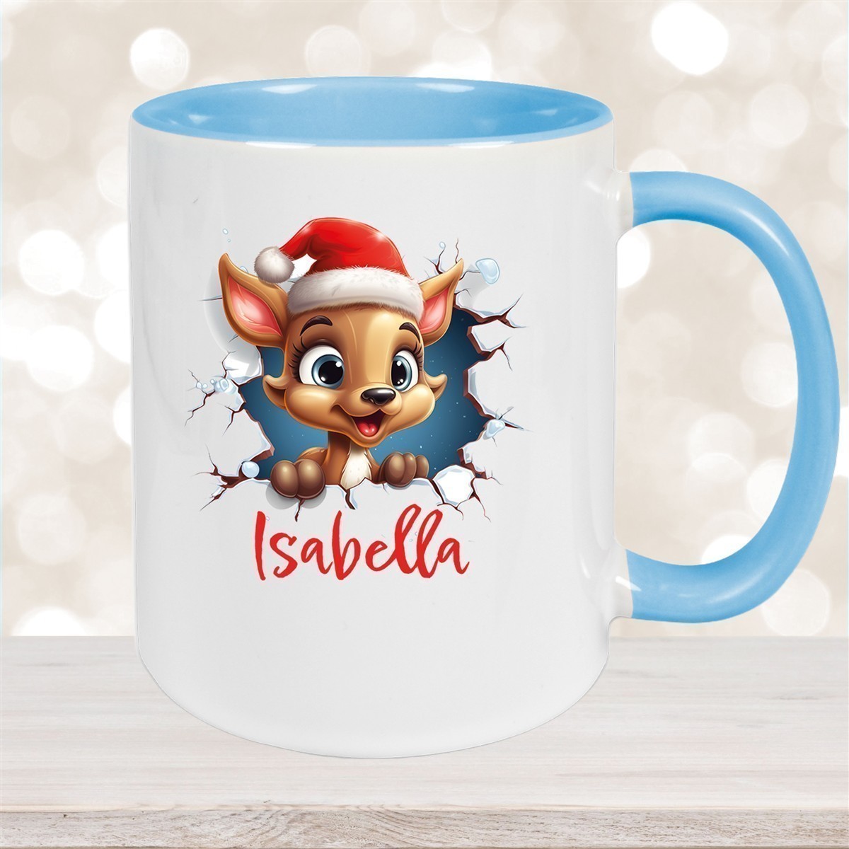 Tasse Wunschname Christmas Rentier #1 Keramik Kinderbecher versch. Farben