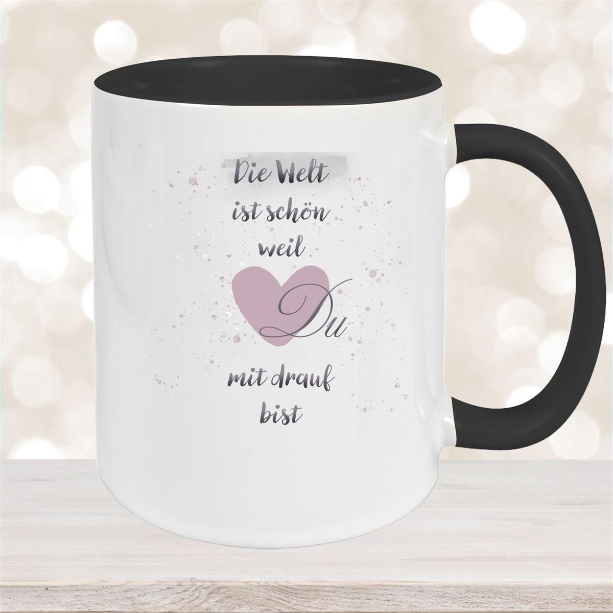 Tasse Freundschaft Liebe Sprüche 2 Keramik versch. Farben