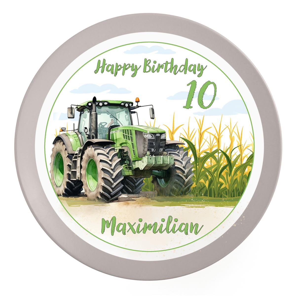 Tortenaufleger Geburtstag Traktor 1 Name & Zahl (20cm)