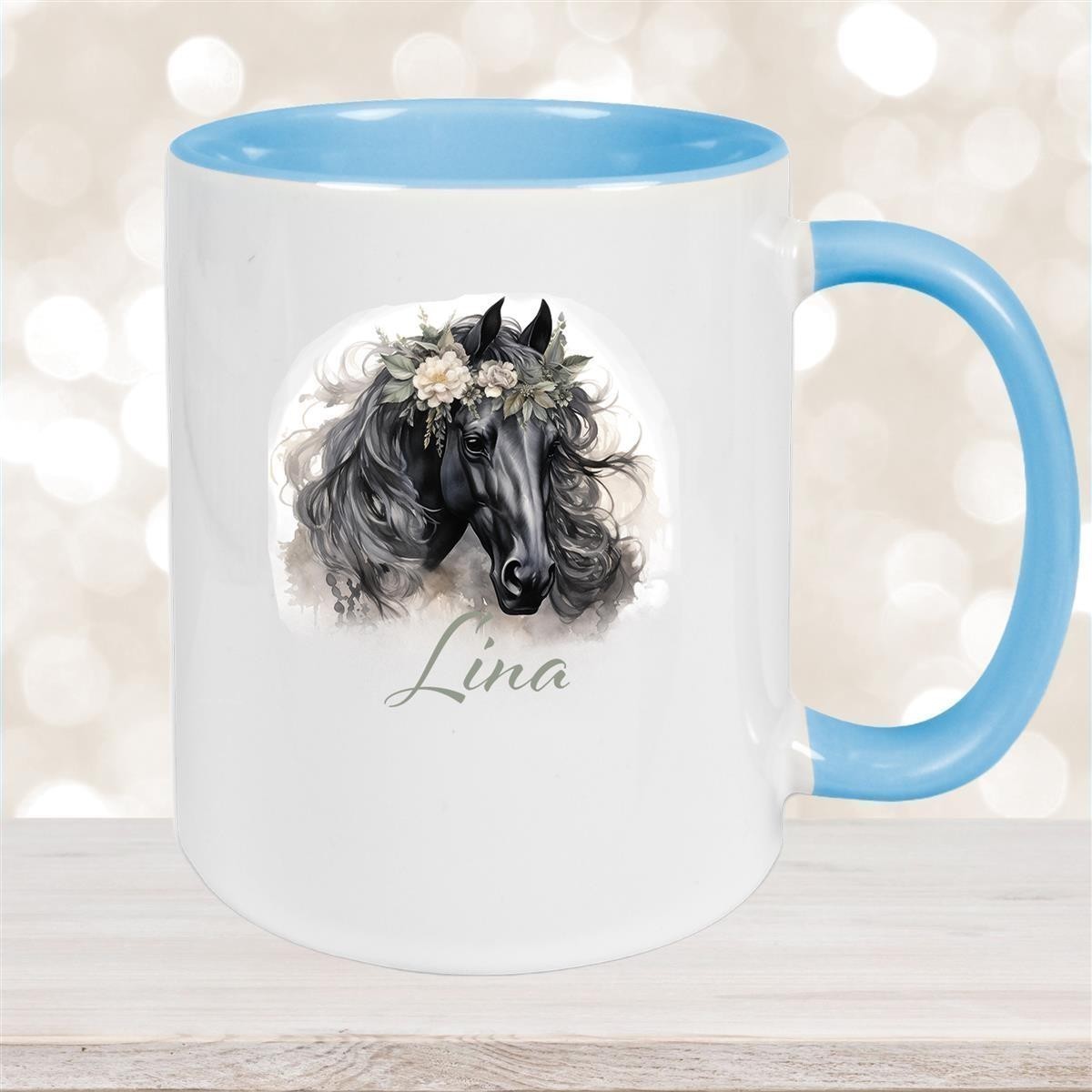 Tasse Pferd #3 Wunschnam Keramik Kinderbecher personalisiert versch. Farben