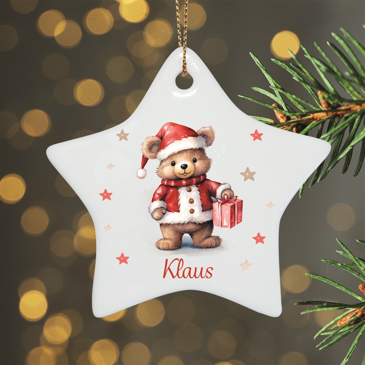 Christbaumanhänger Weihnachten Teddy Sterne #1 Ornament Christbaumschmuck versch. Formen
