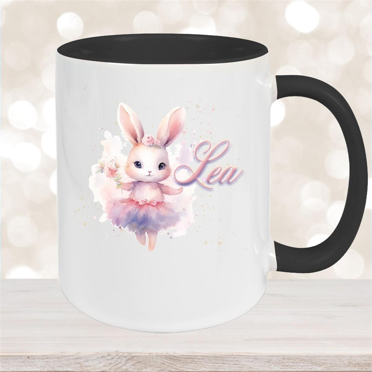 Tasse Ballerina 4 Wunschname Keramik Kinderbecher personalisiert versch. Farben