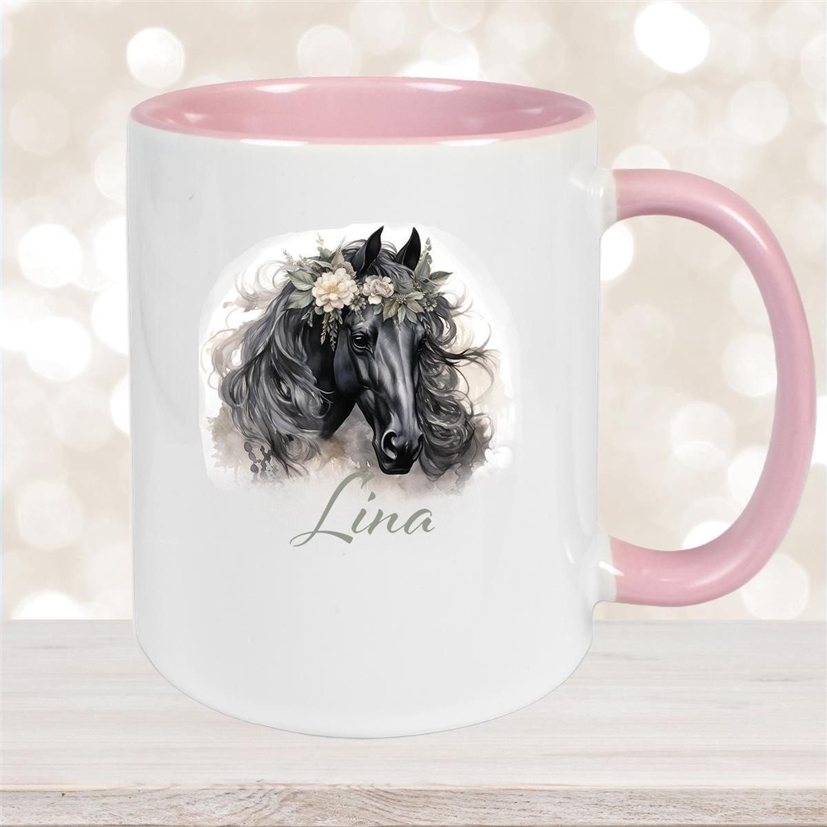 Tasse Pferd #3 Wunschnam Keramik Kinderbecher personalisiert versch. Farben
