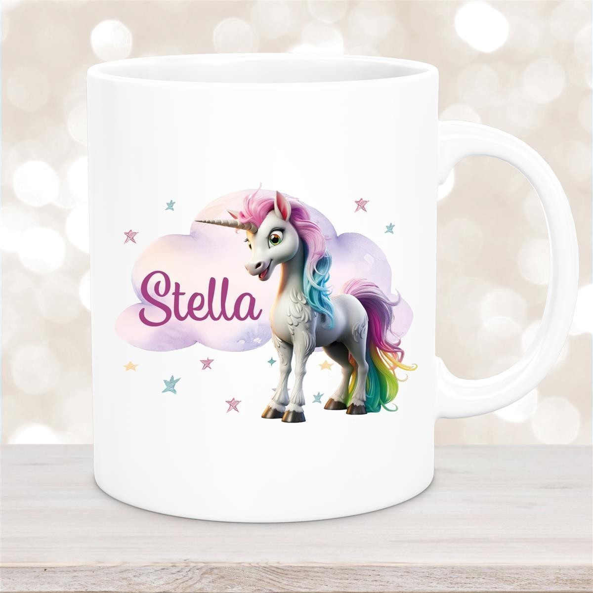 Tasse Einhorn Wolke #4 Wunschname Keramik Kinderbecher personalisiert Weiß Tasse Einhorn Wolke #4 Wunschname Keramik Kinderbecher personalisiert Weiß