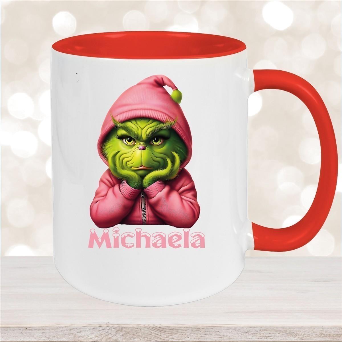 Tasse Wunschname Weihnachten Grinch 10 Keramik Kinderbecher versch. Farben