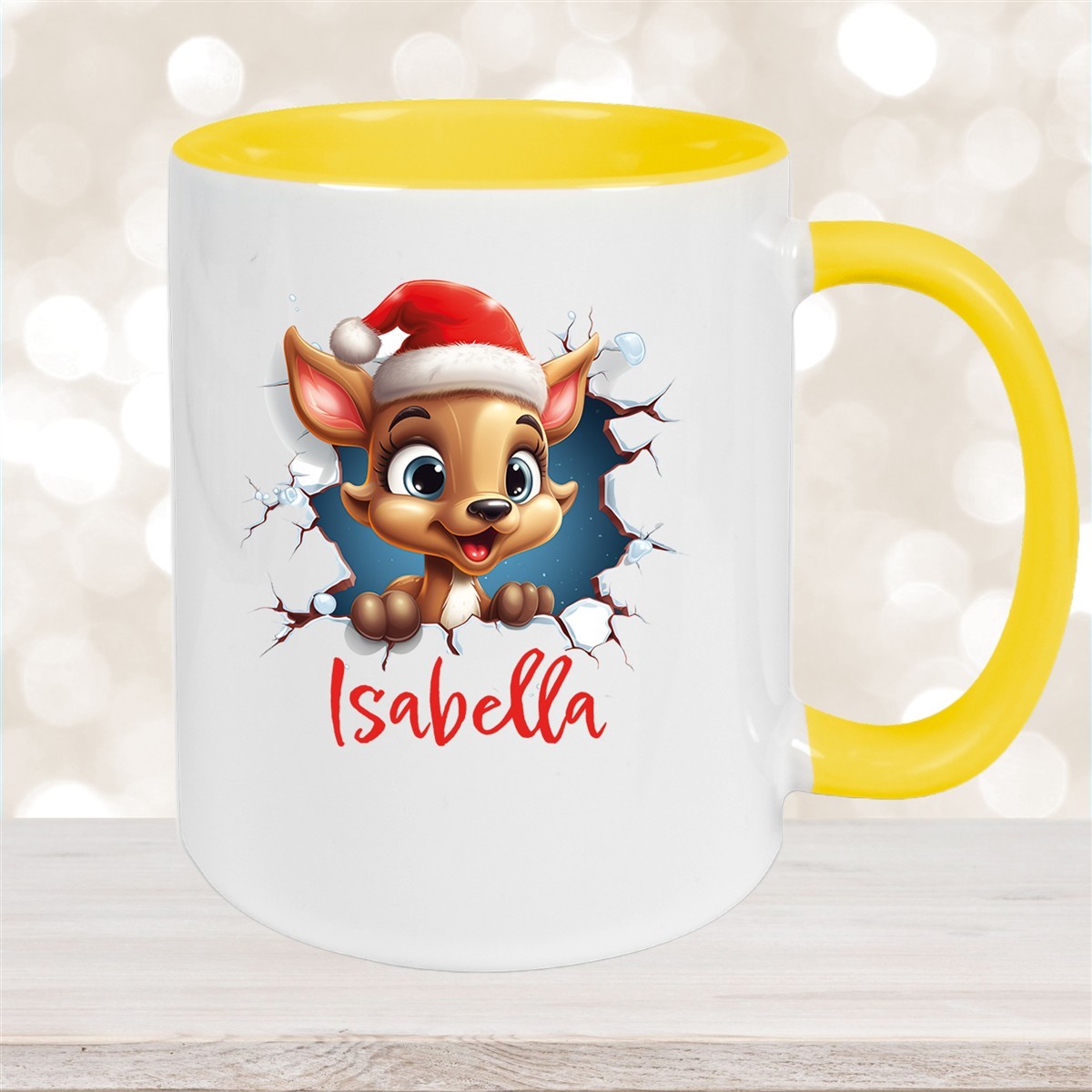 Tasse Wunschname Christmas Rentier #1 Keramik Kinderbecher versch. Farben