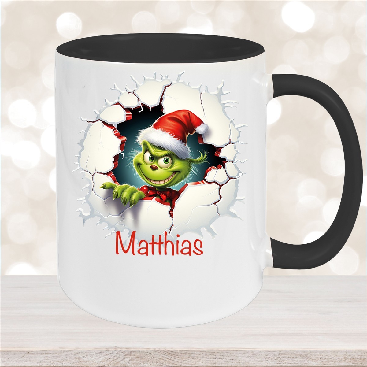 Tasse Wunschname Weihnachten Grinch #8 Keramik Kinderbecher versch. Farben