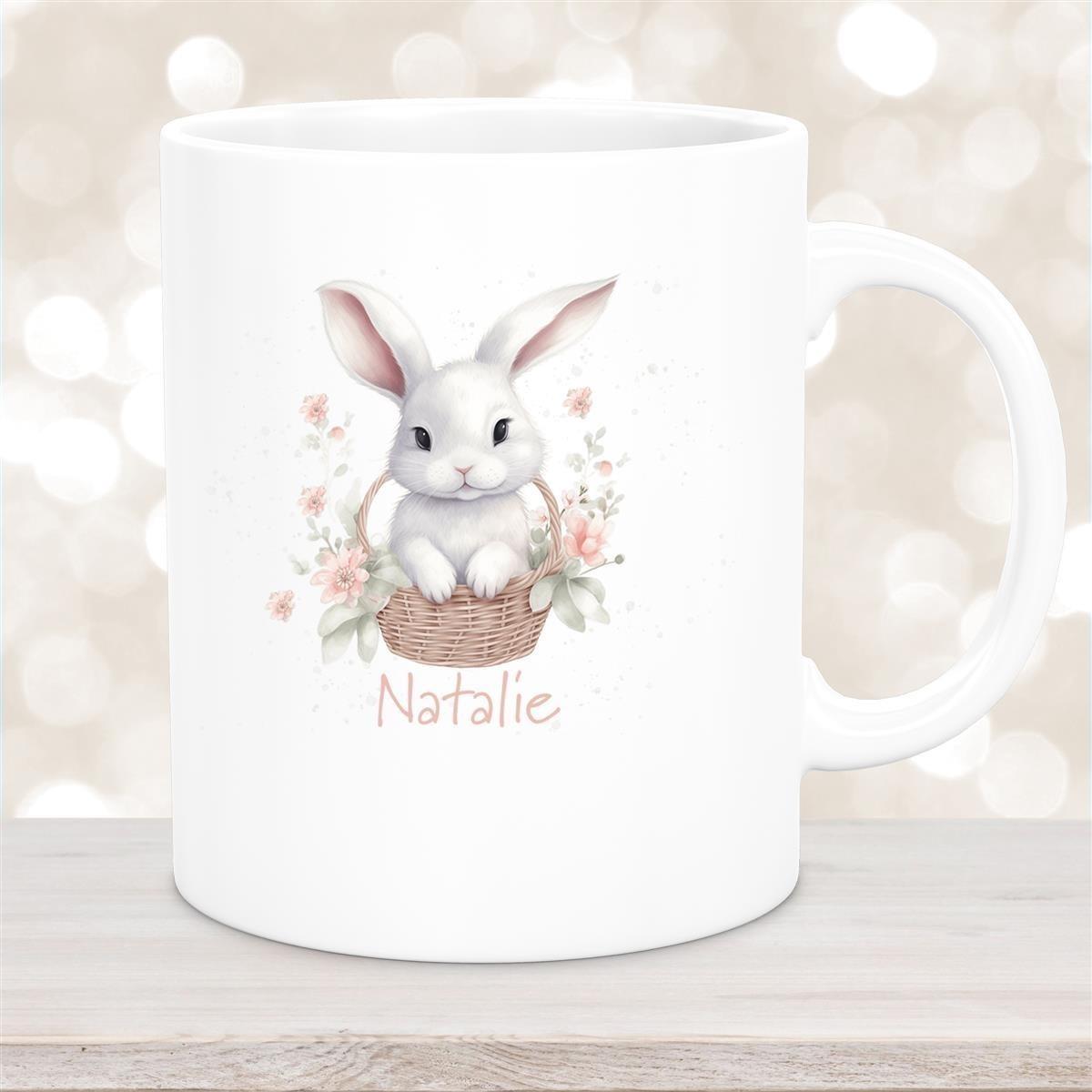 Tasse Hase 1 Wunschnamen Keramik personalisiert versch. Farben