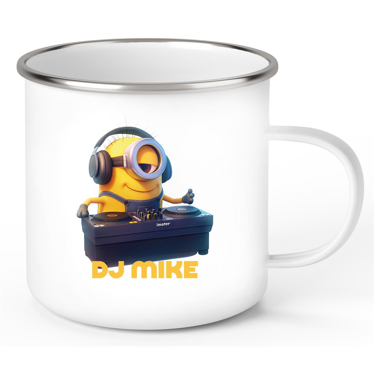 Tasse Minions Kinder Minion 9 DJ Wunschname Emaille Kinderbecher personalisiert