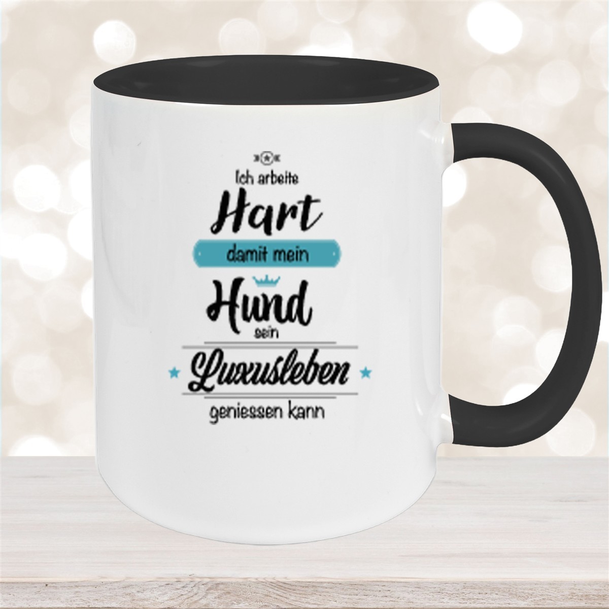 Tasse Wunschname Spruch-Hund #1 Keramik Schwarz