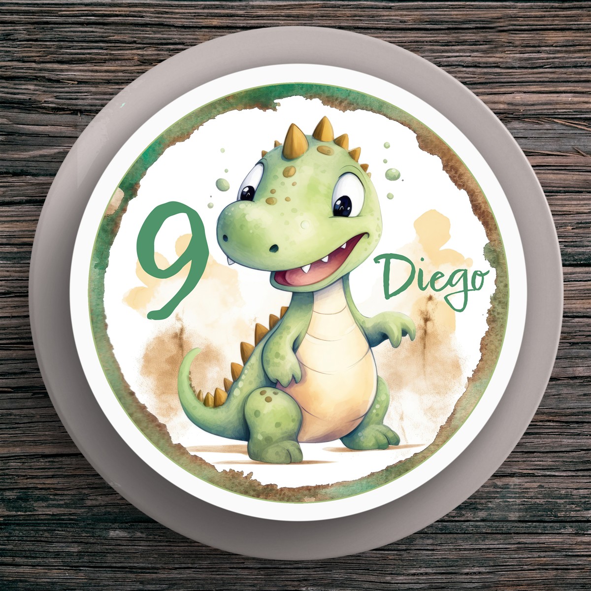 Tortenaufleger Geburtstag Dino #1 Name & Zahl (20cm) Tortenaufleger Geburtstag Dino #1 Name & Zahl (20cm)