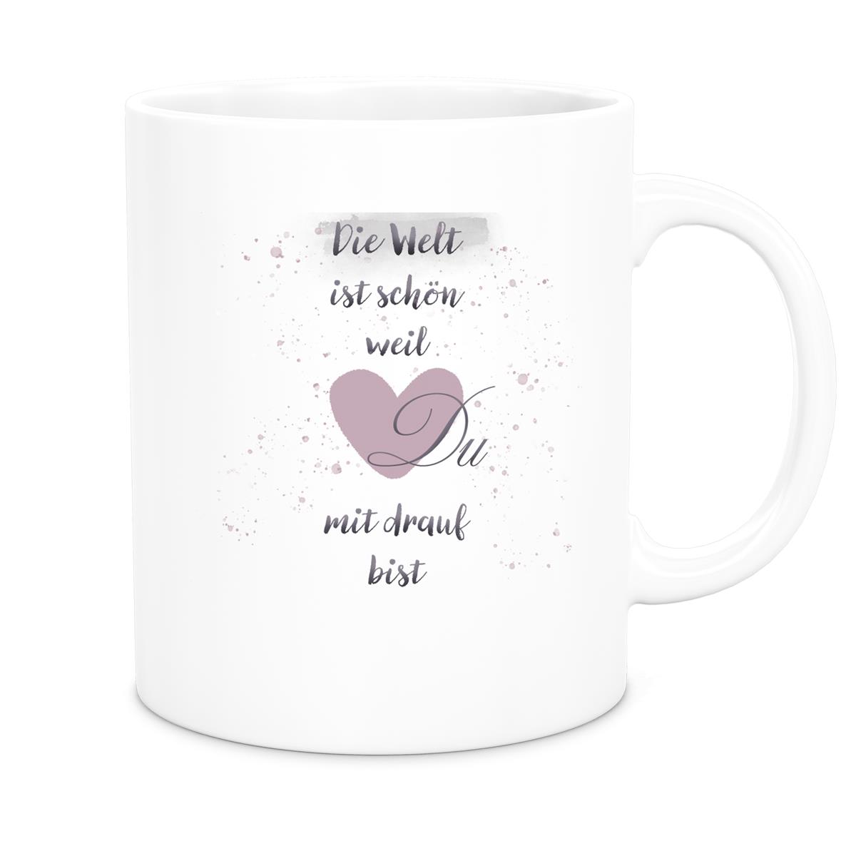 Tasse Freundschaft Liebe Sprüche 2 Keramik versch. Farben