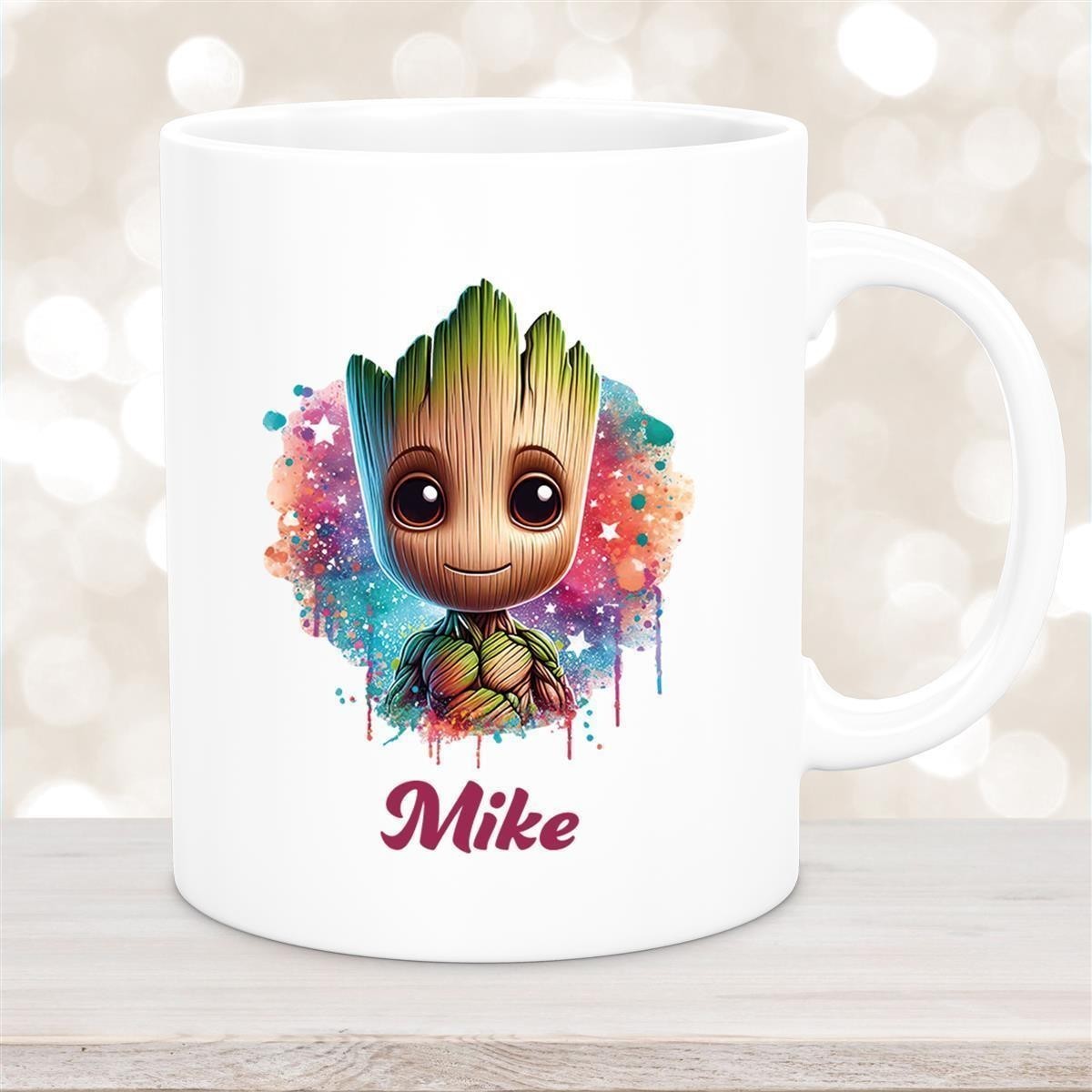 Tasse Baby-Groot #4 Wunschname Keramik Kinderbecher personalisiert Weiß