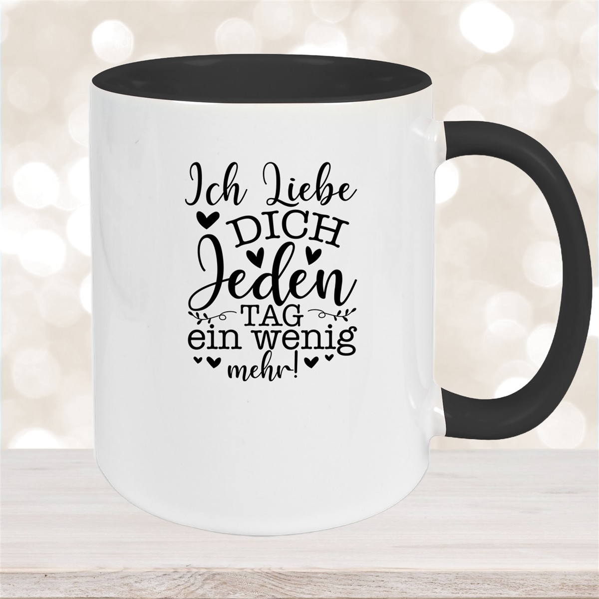 Tasse Spruch Valentinstag #17 Keramik versch. Farben Schwarz