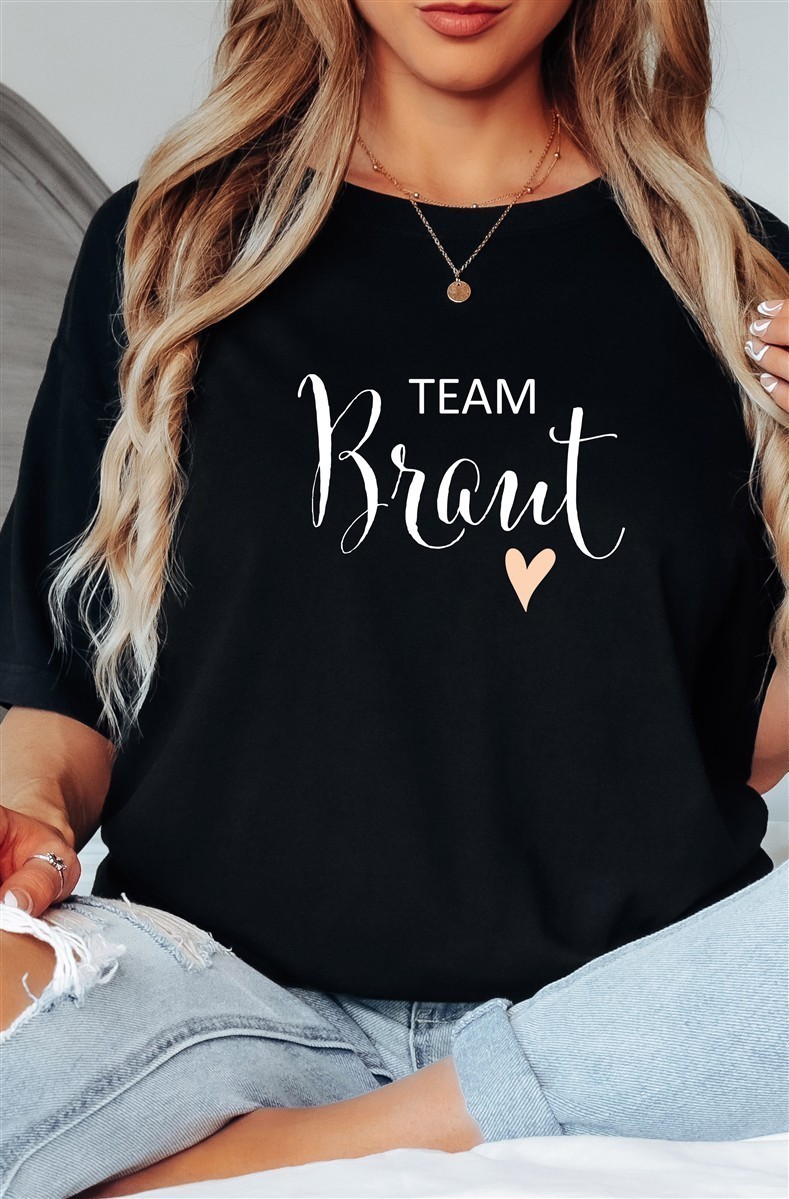 T-Shirt Team-Braut #05 Damen-Shirt für den Junggesellinnenabschied Team-Braut-Schwarz-XXL