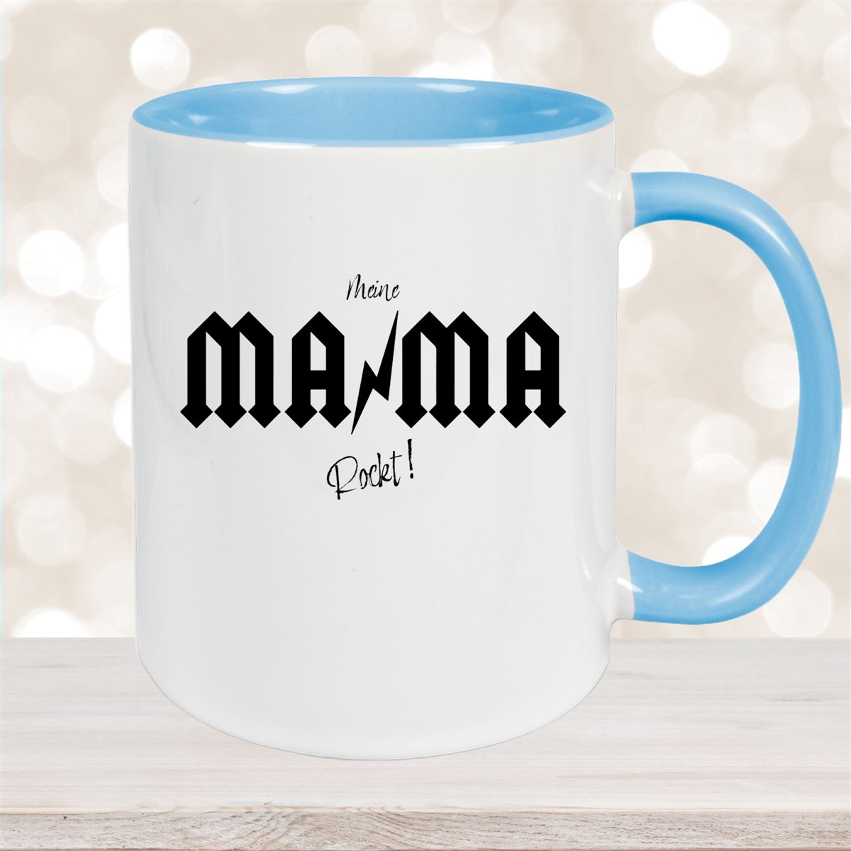 Tasse Muttertag #3 Wunschnamen Keramik Personalisiert Hellblau