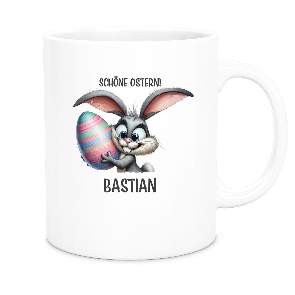 Tasse Ostern - Hase 5 Wunschnamen Keramik personalisiert versch. Farben