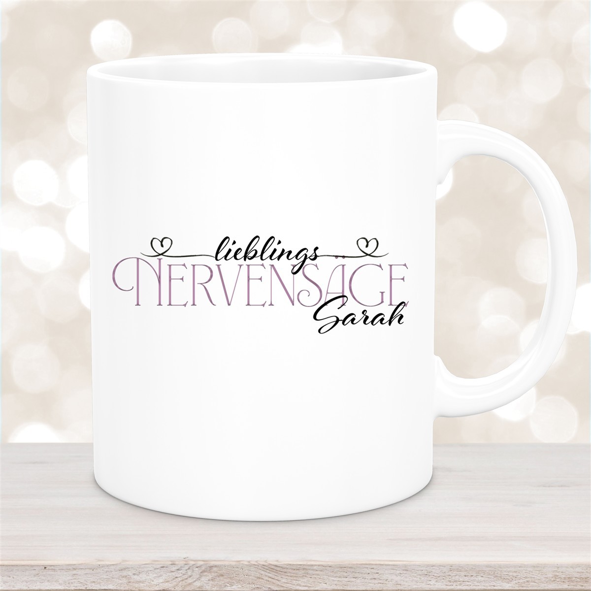 Tasse Wunschname Lieblings-Nervensäge #1 personalisiert Keramik Becher Weiß