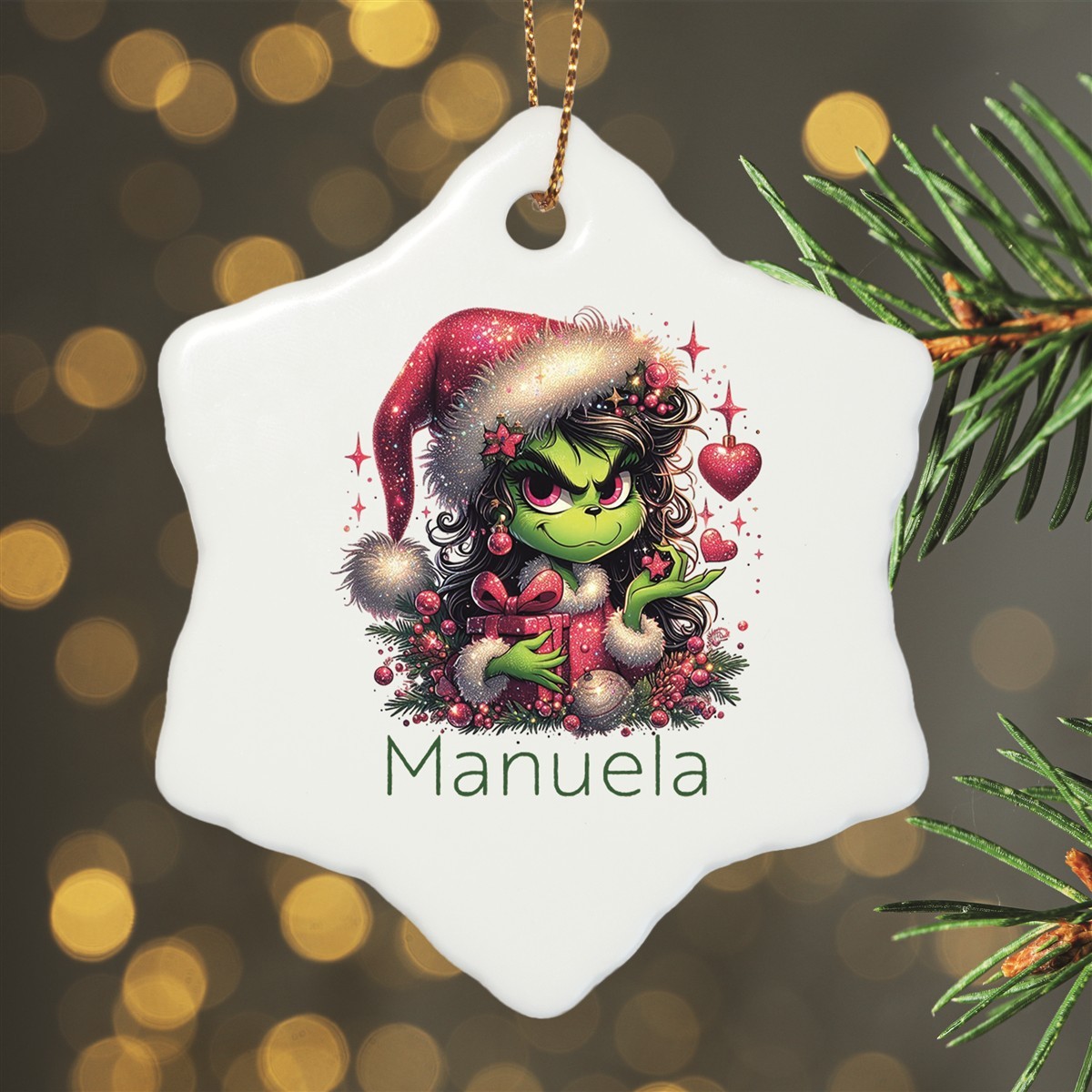 Christbaumanhänger Weihnachten Lady - Grinch #2 Ornament Christbaumschmuck versch. Formen