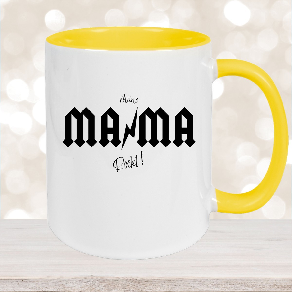 Tasse Muttertag #3 Wunschnamen Keramik Personalisiert Gelb