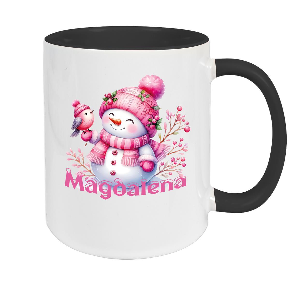 Tasse Wunschname Weihnachten Schneemann 1 Keramik Kinderbecher versch. Farben