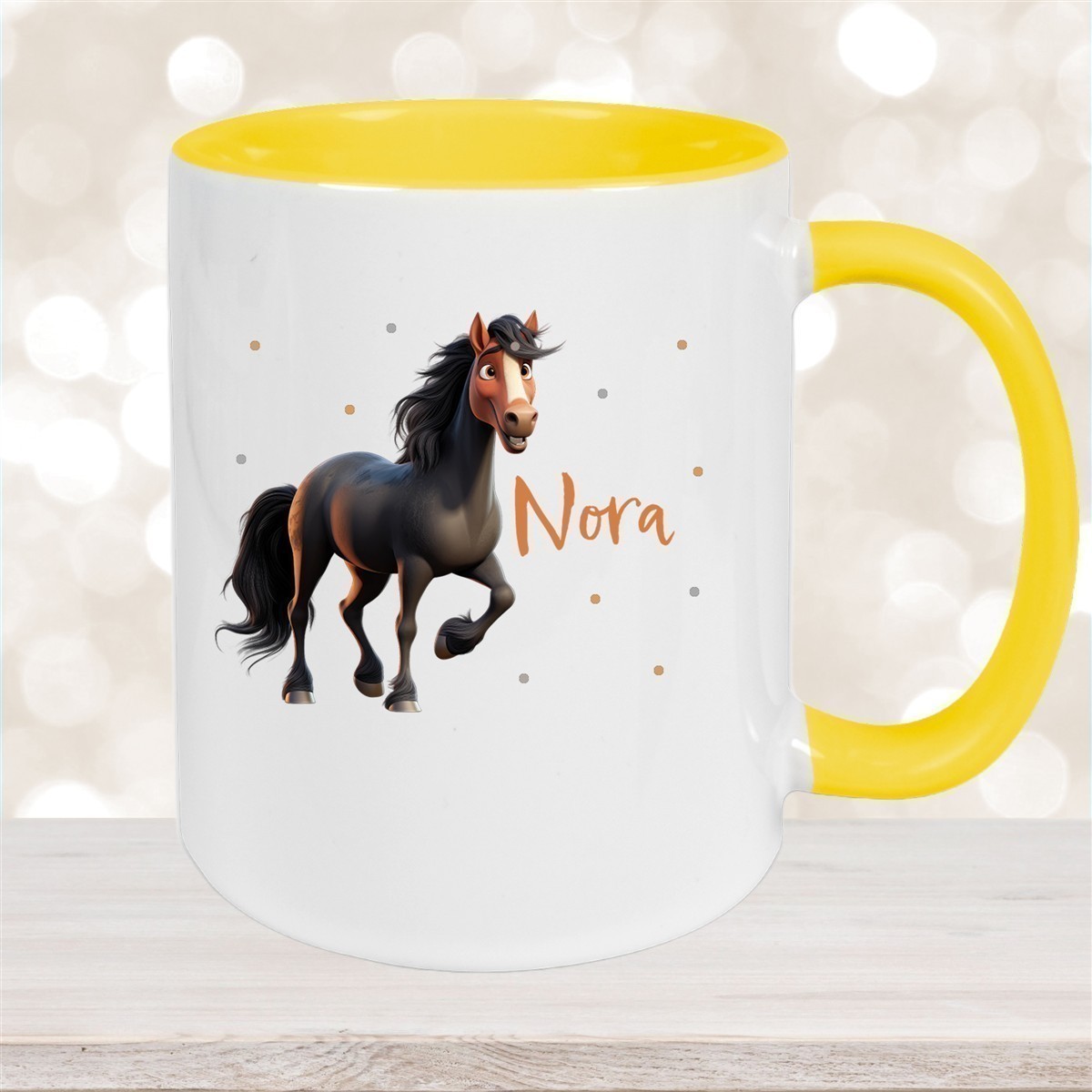 Tasse Pferd #2 Wunschname Keramik Kinderbecher personalisiert versch. Farben