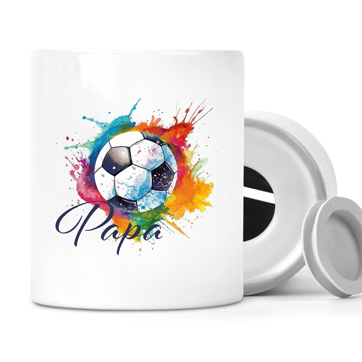 Spardose mit Wunschname Fußball  20 personalisiert