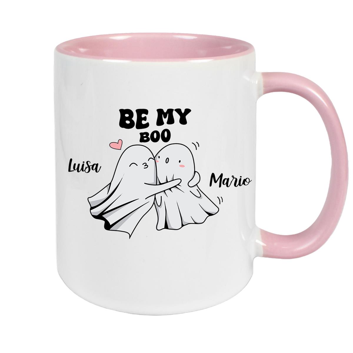 Tasse Liebe - BE MY BOO Valentinstag Wunschnamen Keramik personalisiert versch. Farben