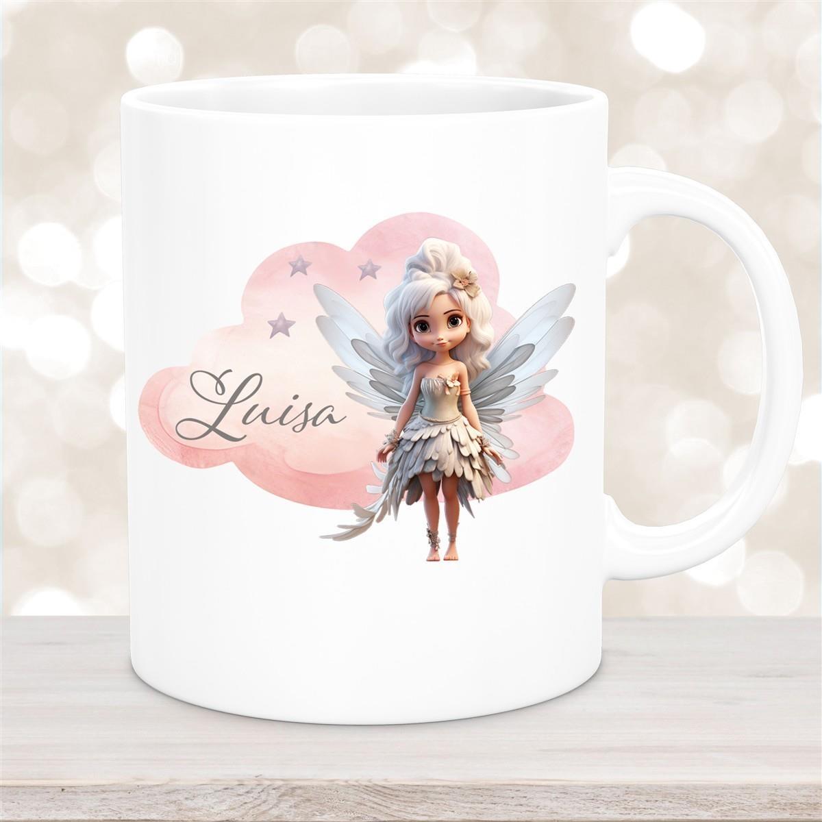 Tasse Fee 1 Wunschname Keramik Kinderbecher personalisiert versch. Farben