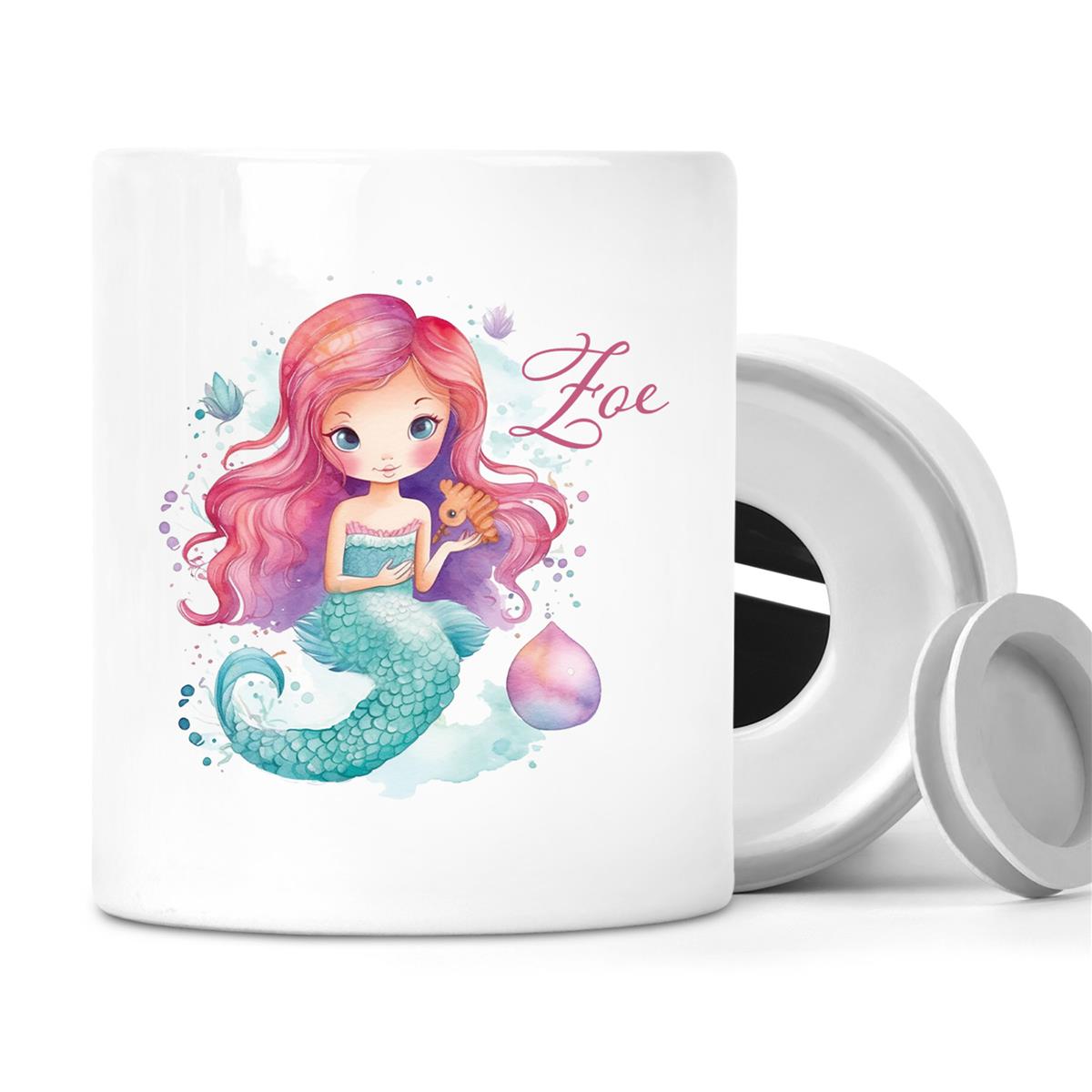 Spardose mit Wunschname Meerjungfrau 1 personalisiert