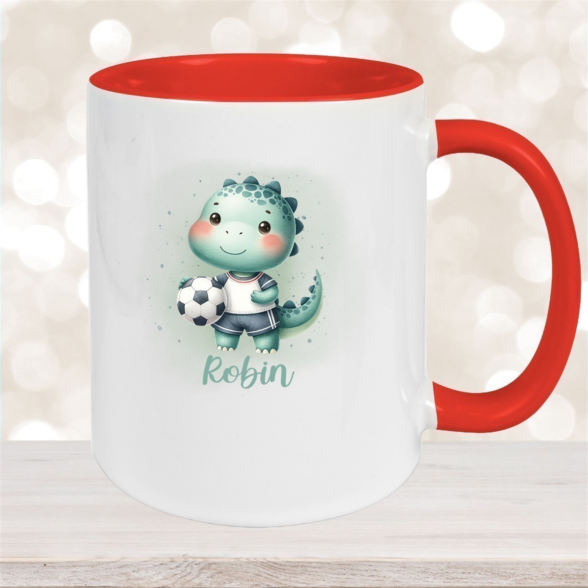 Tasse Wunschname Fußball #15 Personalisiert Keramik Kinderbecher versch. Farben