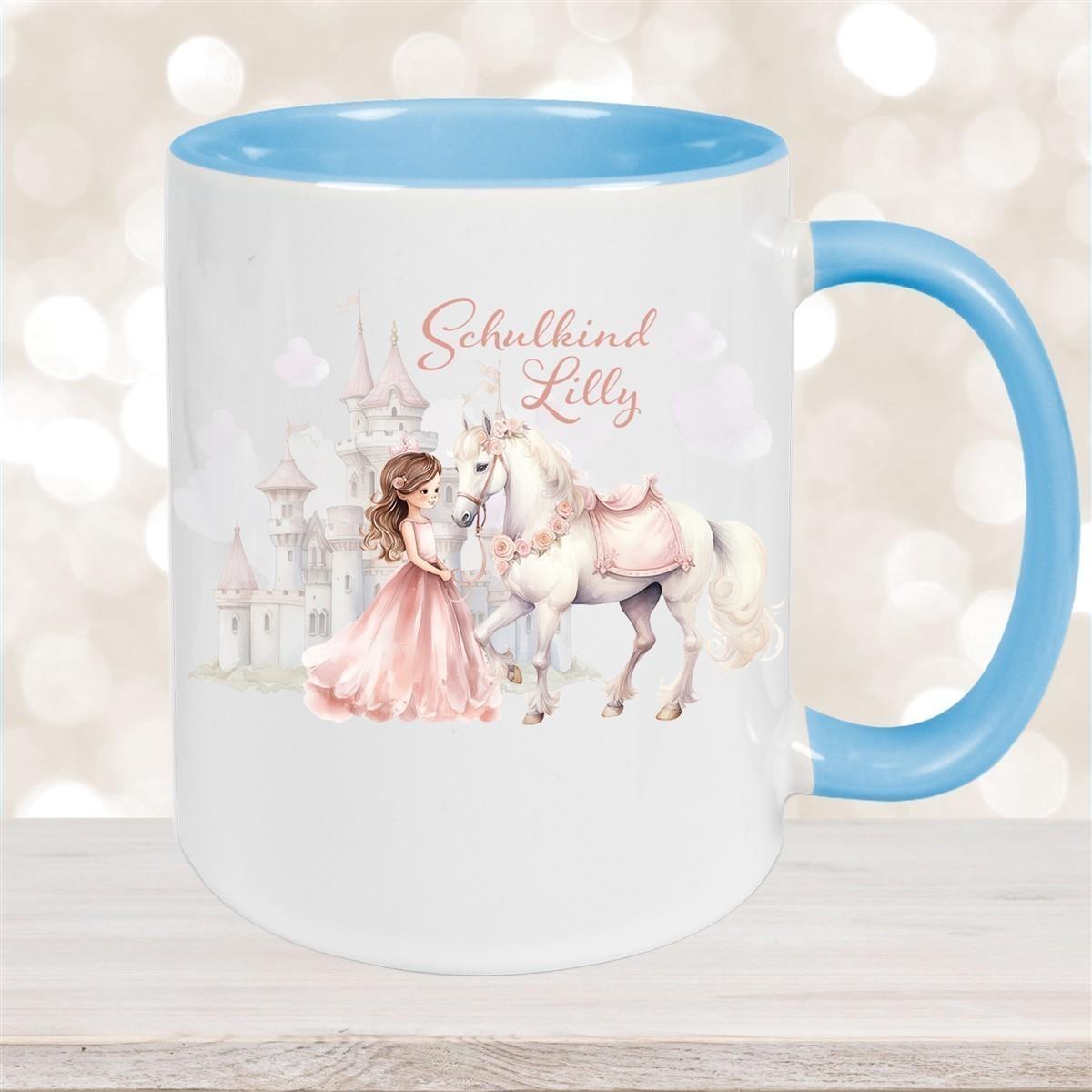 Tasse Kinder Prinzessin 1 Wunschname Keramik Kinderbecher personalisiert versch. Farben