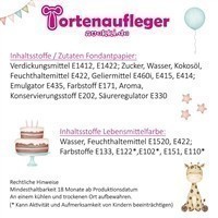 Tortenaufleger Taufe Arche-Noah #4 Name & Datum (20cm)