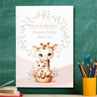 Hausaufgabenheft Giraffe #1  DIN A5 - 48 Blatt mit Name und Klasse