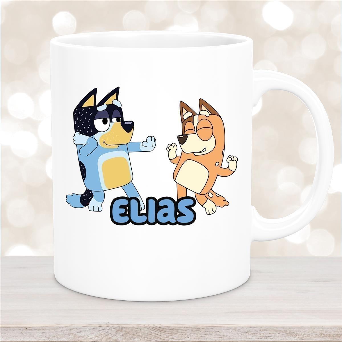 Tasse Bluey 1 Wunschname Keramik Kinderbecher personalisiert versch. Farben