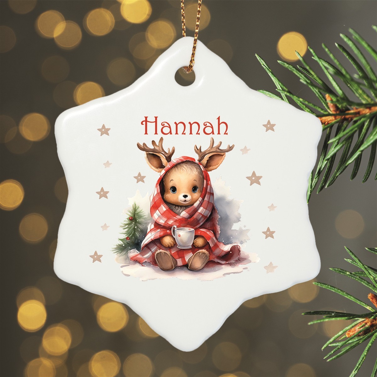 Christbaumanhänger Weihnachten Reh Sterne #1 Ornament Christbaumschmuck versch. Formen